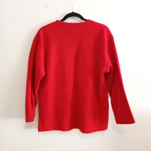 Ugly Christmas Fleece Pullover sweatshirts Sz M Petite - Picture 4 of 7